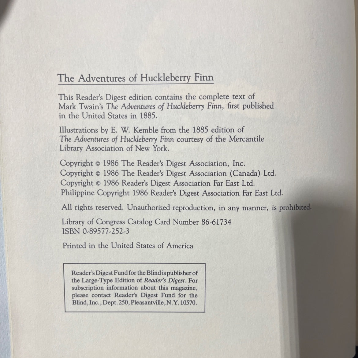 the adventures of huckleberry finn book, by Mark Twain, 1986 Hardcover image 3