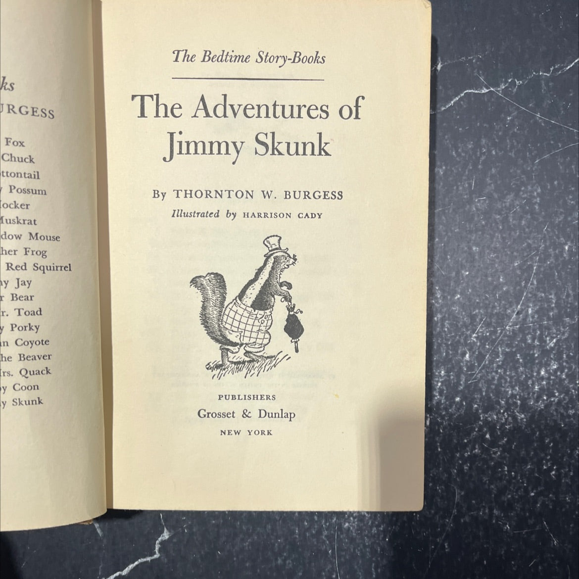 the adventures of jimmy skunk book, by thornton w. burgess, 1946 Hardcover image 2