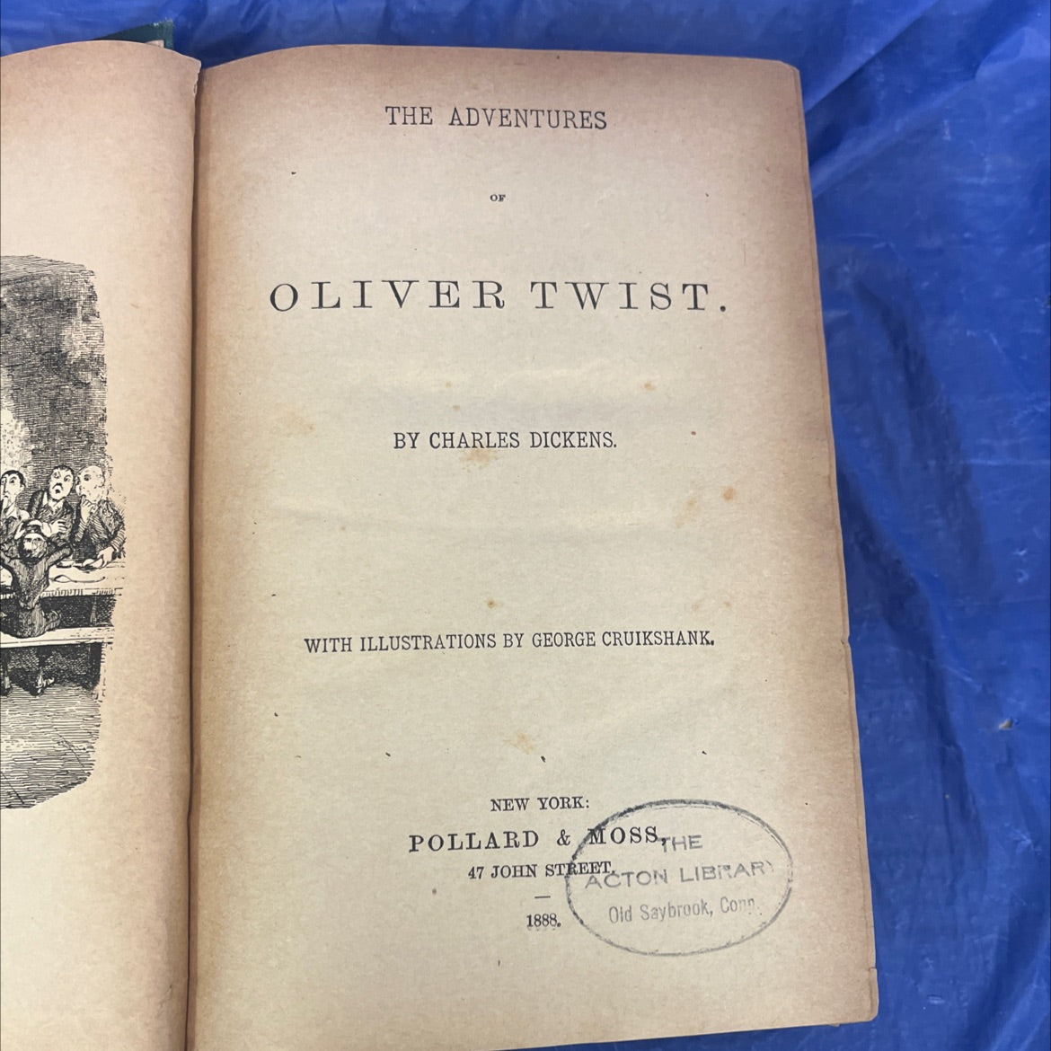 the adventures of oliver twist book, by charles dickens, 1888 Hardcover image 2