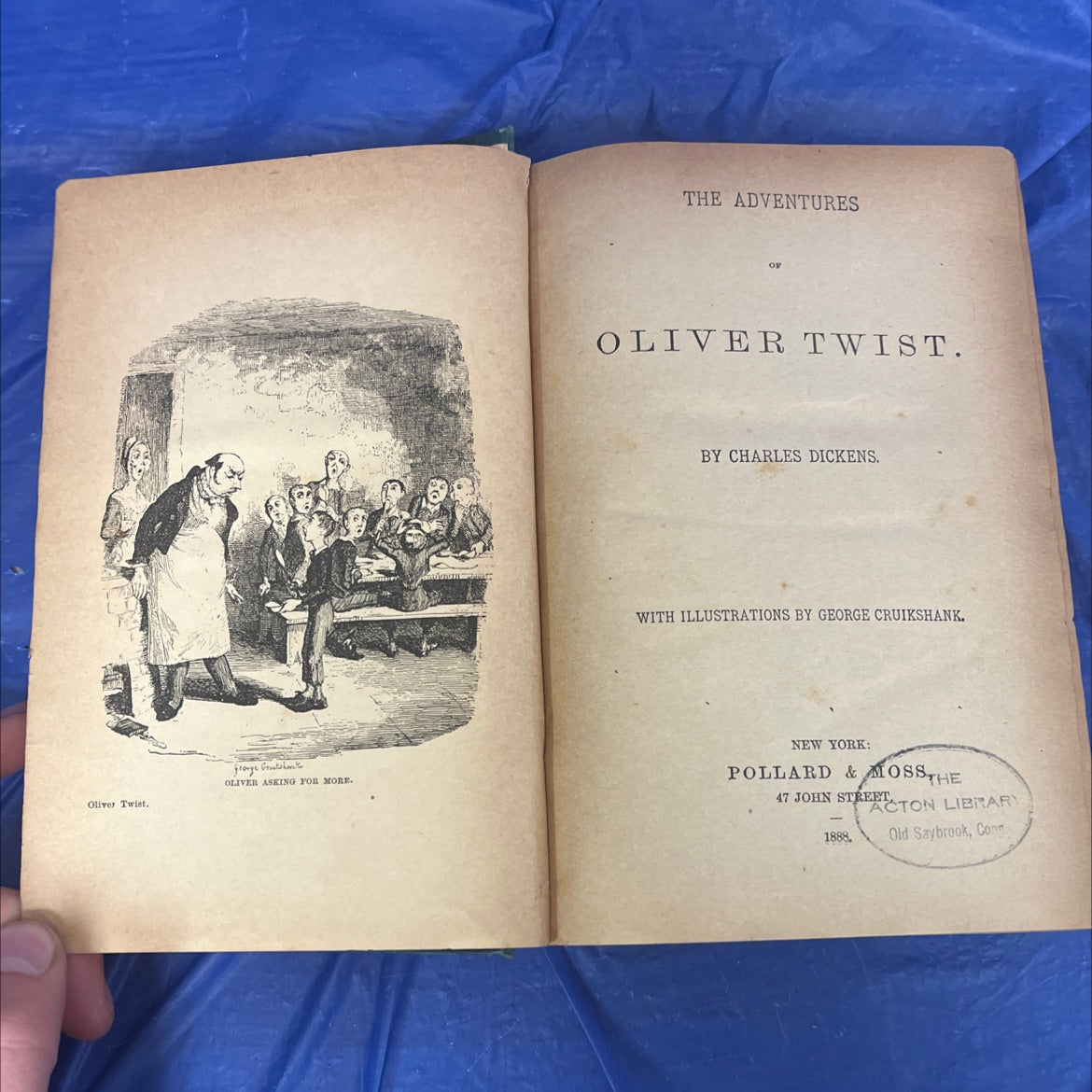 the adventures of oliver twist book, by charles dickens, 1888 Hardcover image 3