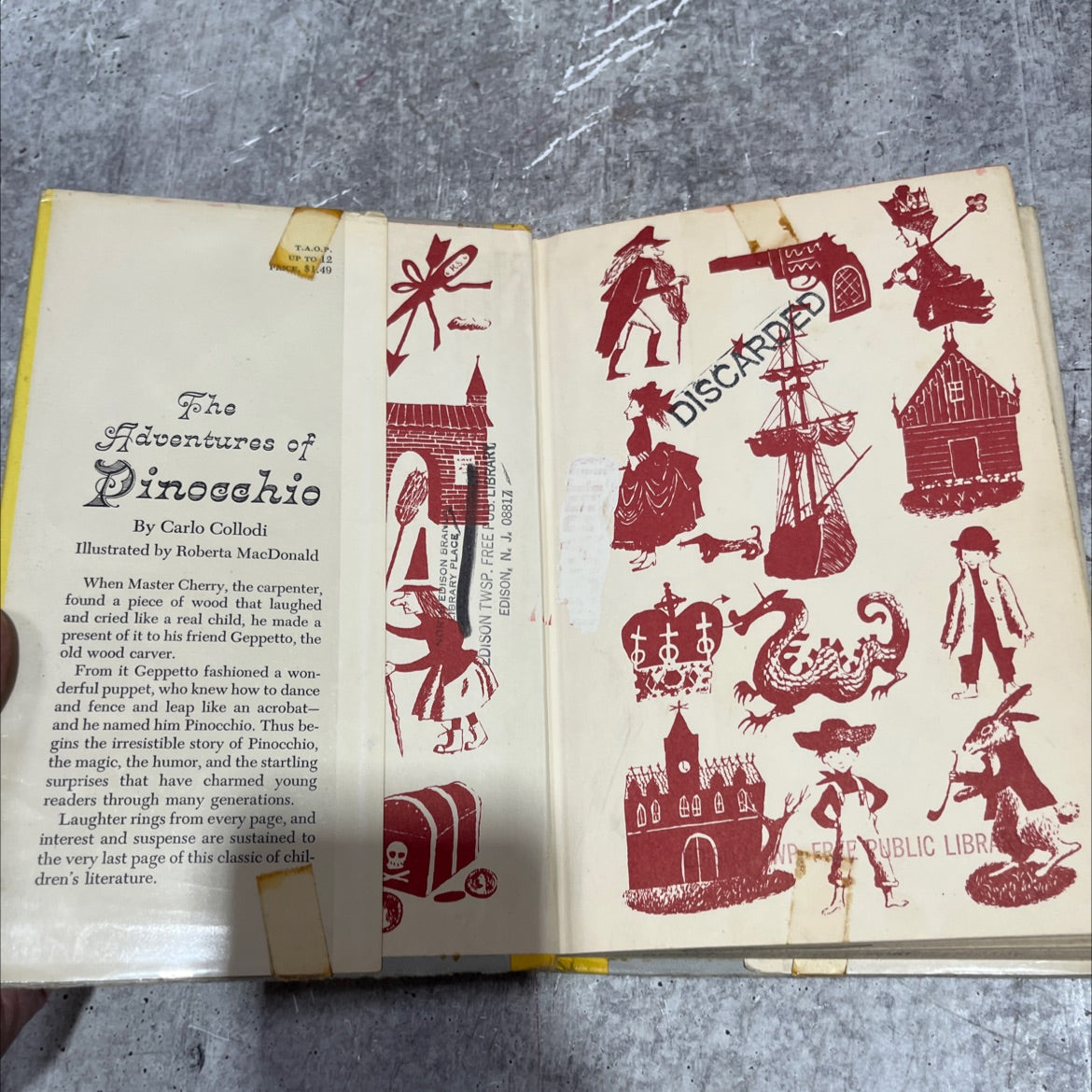 the adventures of pinocchio book, by carlo collodi, 1955 Hardcover image 4