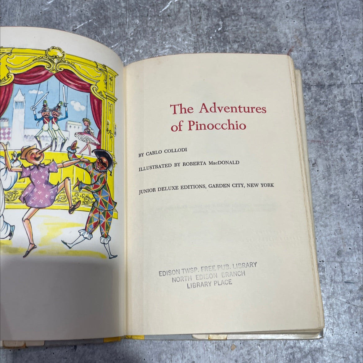 the adventures of pinocchio book, by carlo collodi, 1955 Hardcover image 2