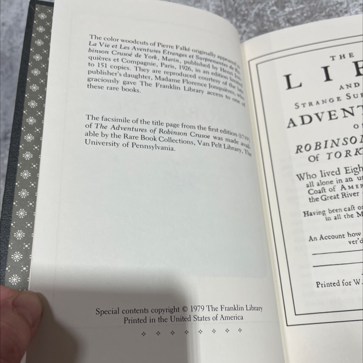 the adventures of robinson crusoe book, by daniel defoe, 1979 Leather image 3