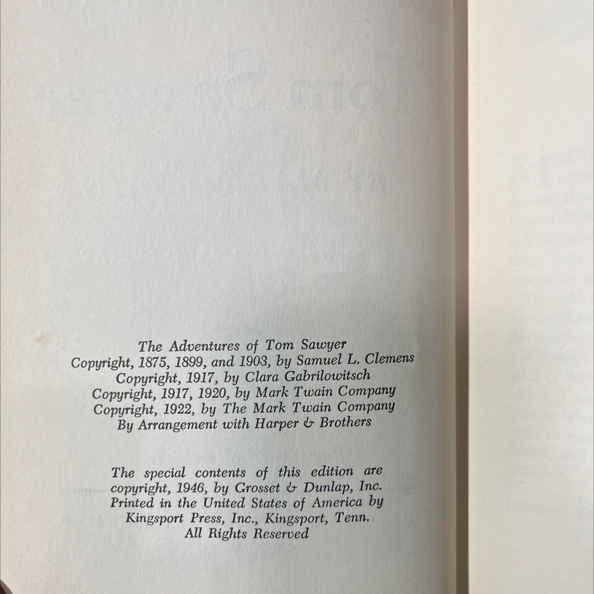 the adventures of tom sawyer book, by mark twain, 1946 Hardcover image 3