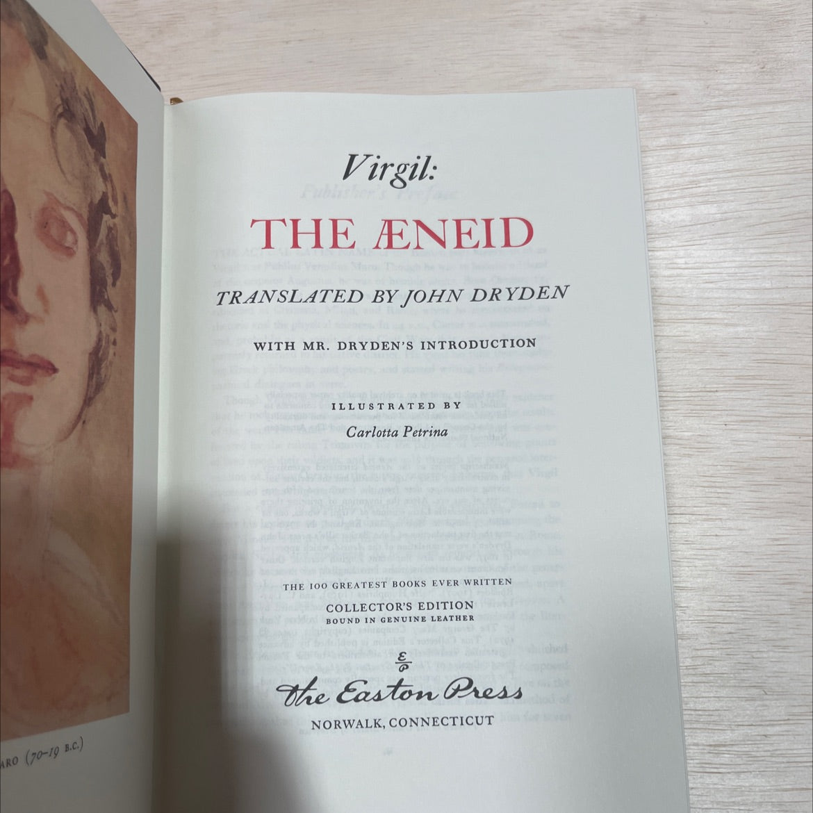 the aeneid book, by virgil, 1970 Leather image 2