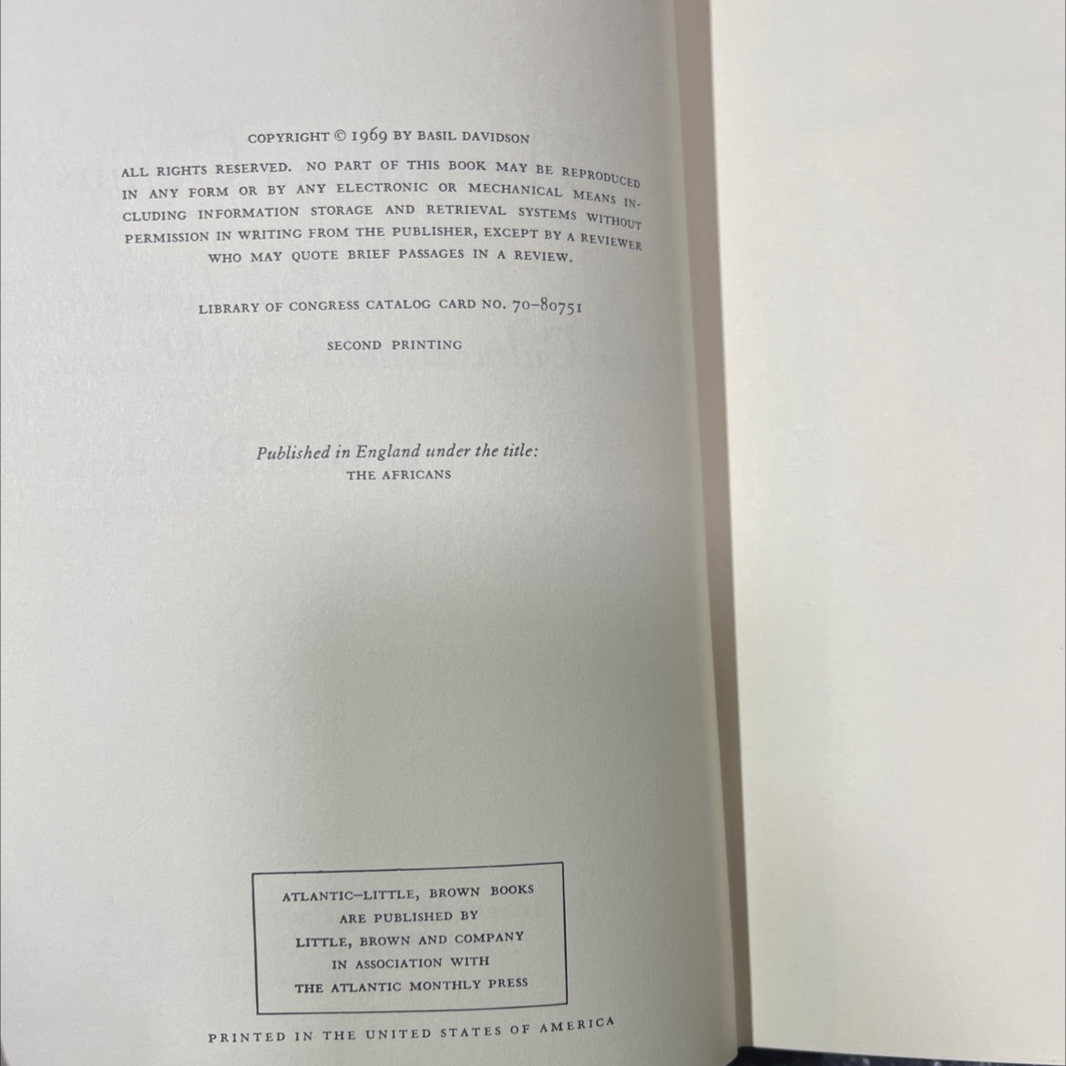 the african genius an introduction to african cultural and social history book, by basil davidson, 1969 Hardcover image 3