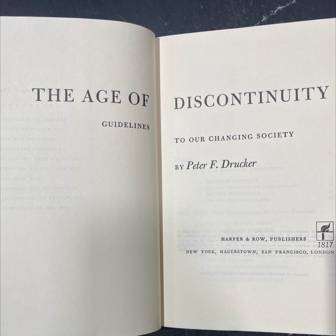 the age of discontinuity: guidelines to our changing society book, by Peter F. Drucker, 1969 Hardcover image 2