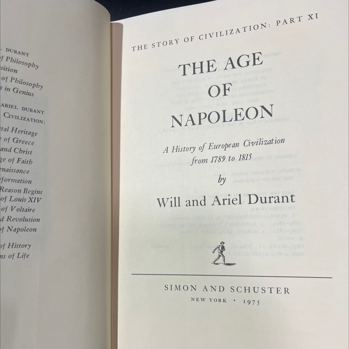 the age of napoleon book, by will and ariel durant, 1975 Hardcover image 2