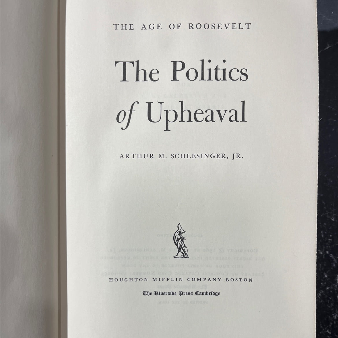 the age of roosevelt the politics of upheaval book, by arthur m. schlesinger, jr., 1960 Hardcover image 2
