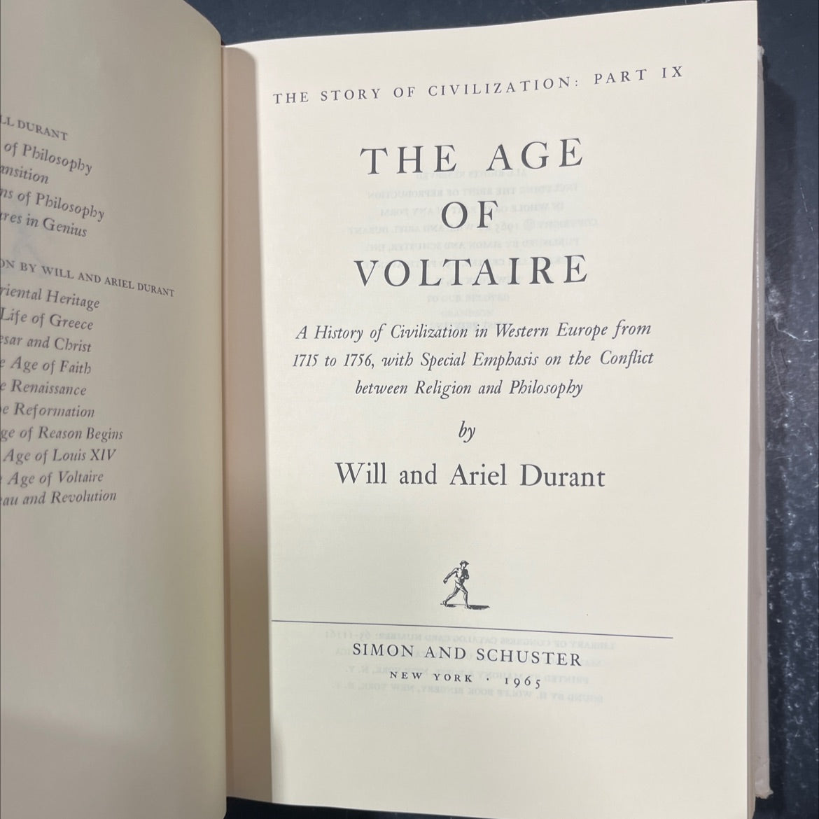 the age of voltaire book, by will and ariel durant, 1965 Hardcover image 2