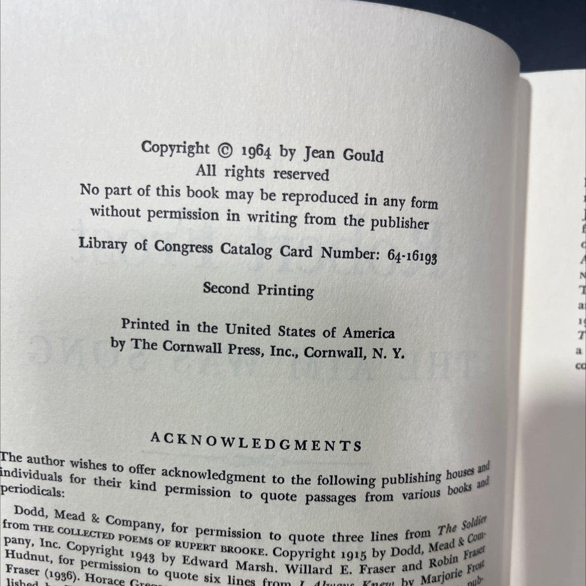 the aim was song book, by jean gould, 1964 Hardcover image 3