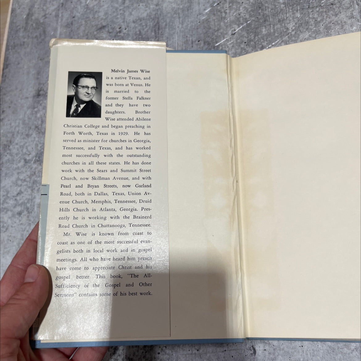 the all-sufficiency of the gospel and other sermons book, by Melvin J. Wise, 1964 Hardcover image 3