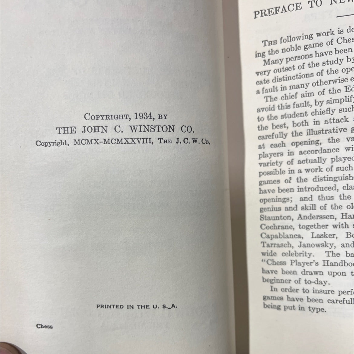 the american chess player's handbook book, by unknown, 1934 Hardcover image 3