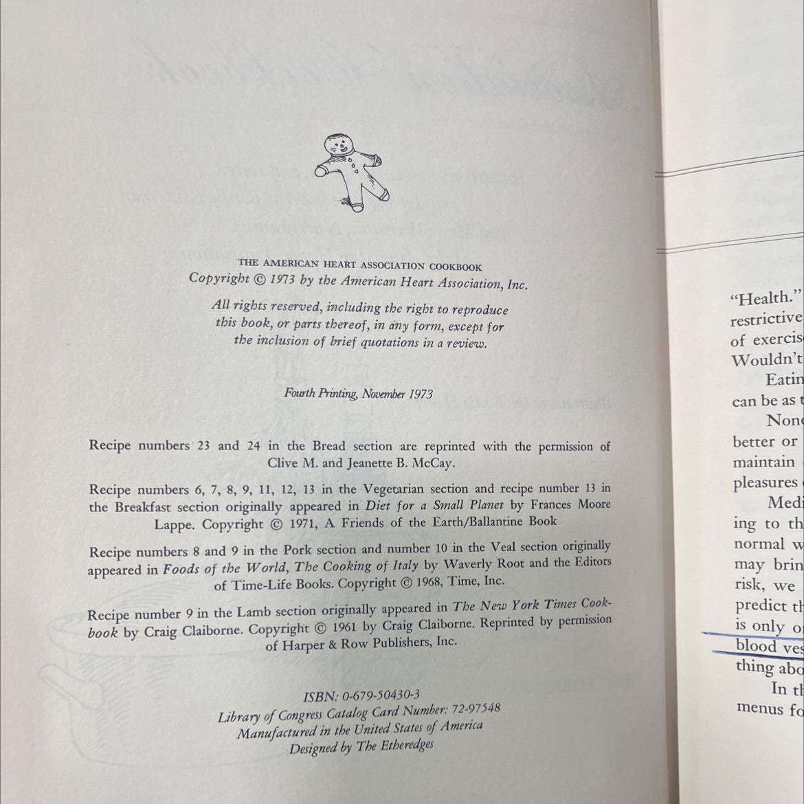the american heart association cookbook book, by ruthe eshleman, mary winston, 1973 Hardcover image 3