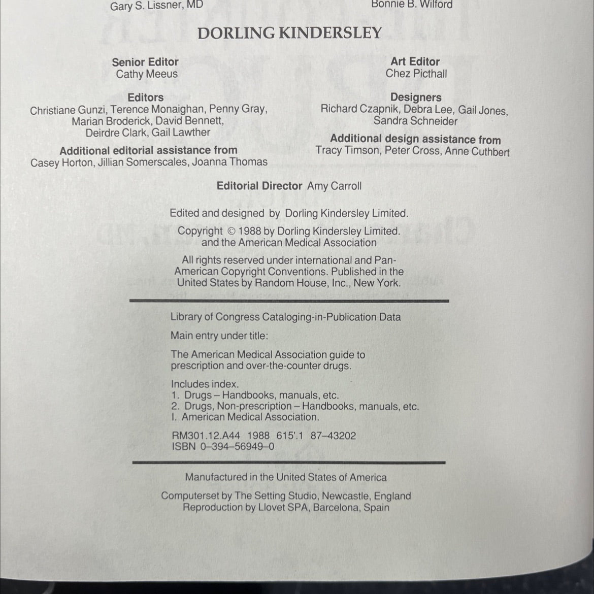 the american medical association guide to prescription and over-the-counter drugs book, by charles b. clayman, md, 1988 image 3