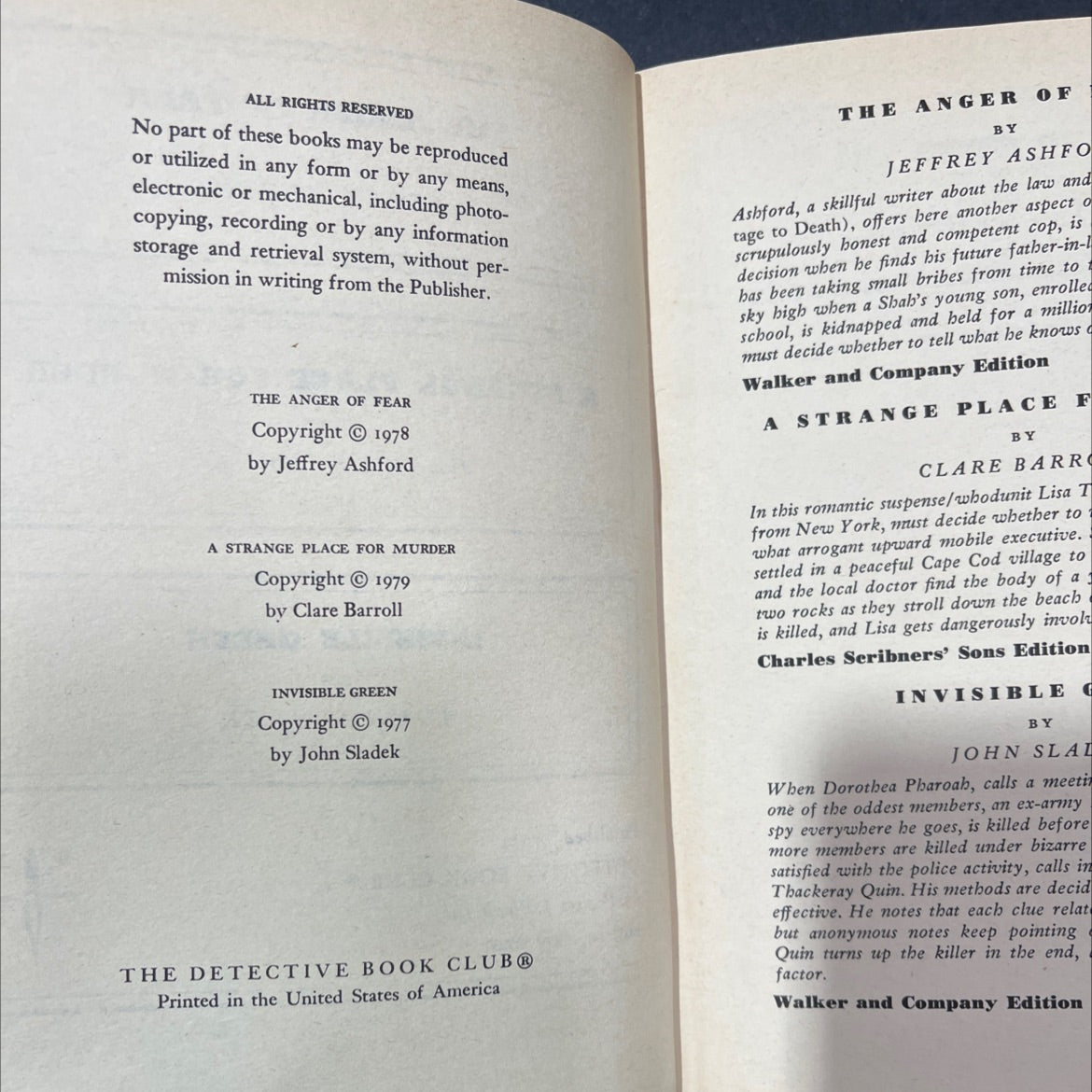 the anger of fear book, by jeffrey ashford, 1978 Hardcover image 3