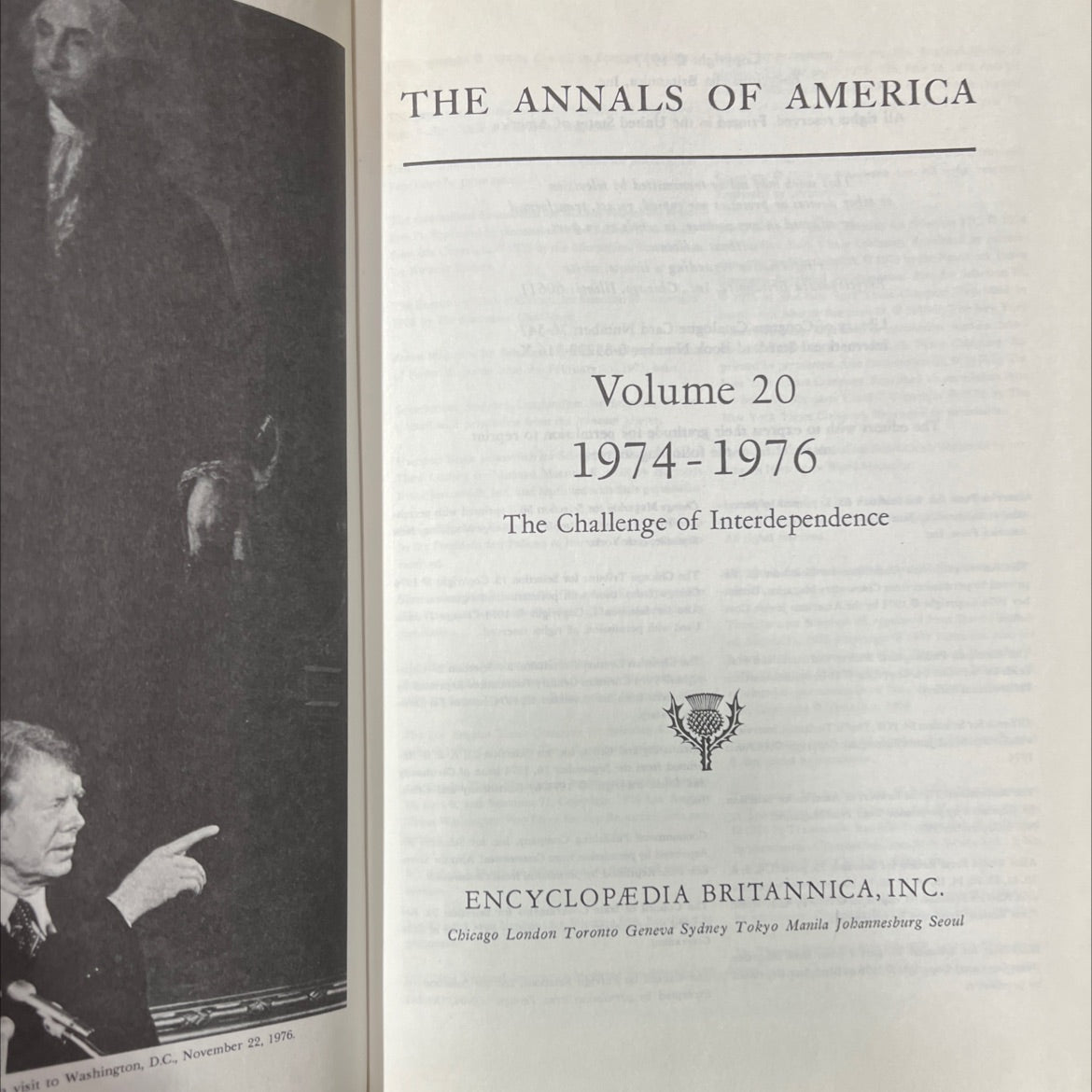 the annals of america volume 20 1974-1976 the challenge of interdependence book, by unknown, 1977 Hardcover image 2