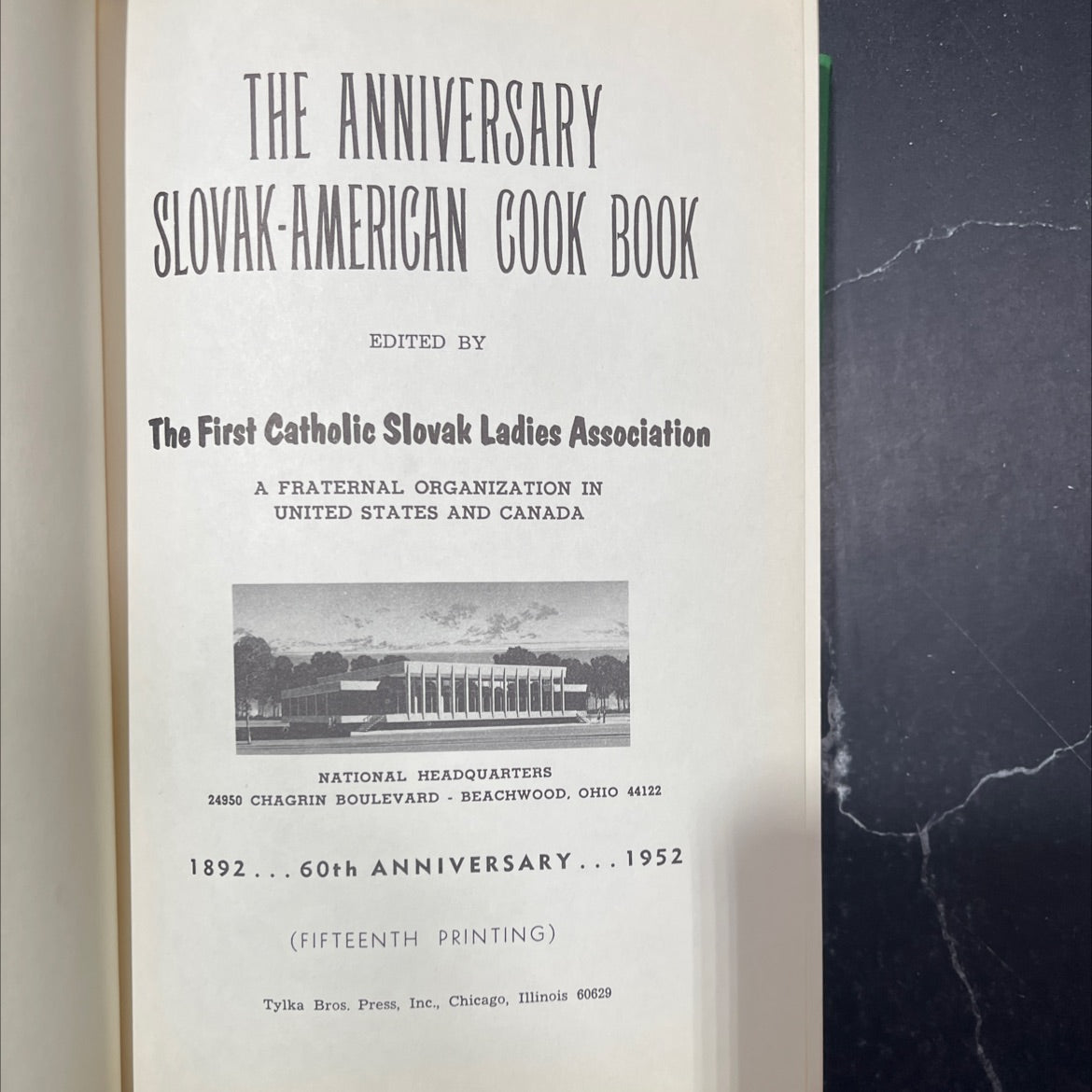 the anniversary slovak-american cook book book, by the first catholic slovak ladies association, 1952 Hardcover image 2
