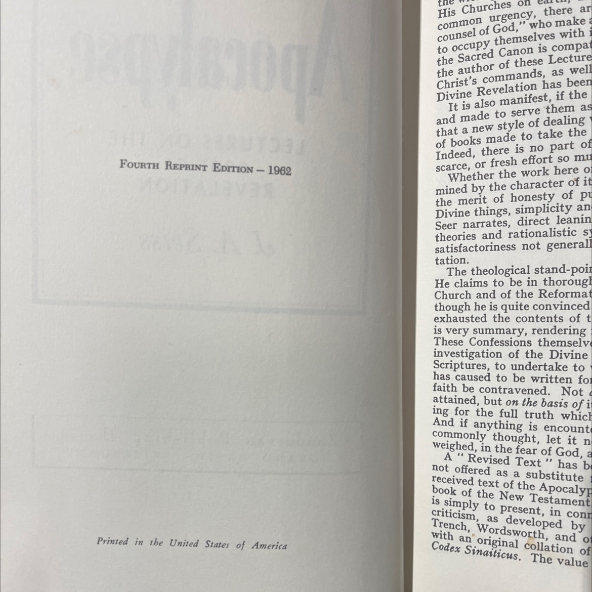 the apocalypse lectures on the book of revelation book, by j. a. seiss, 1962 Hardcover image 3