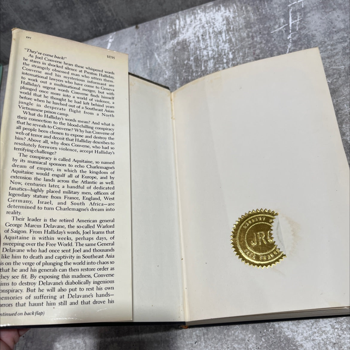 the aquitaine progression book, by robert ludlum, 1984 Hardcover image 4