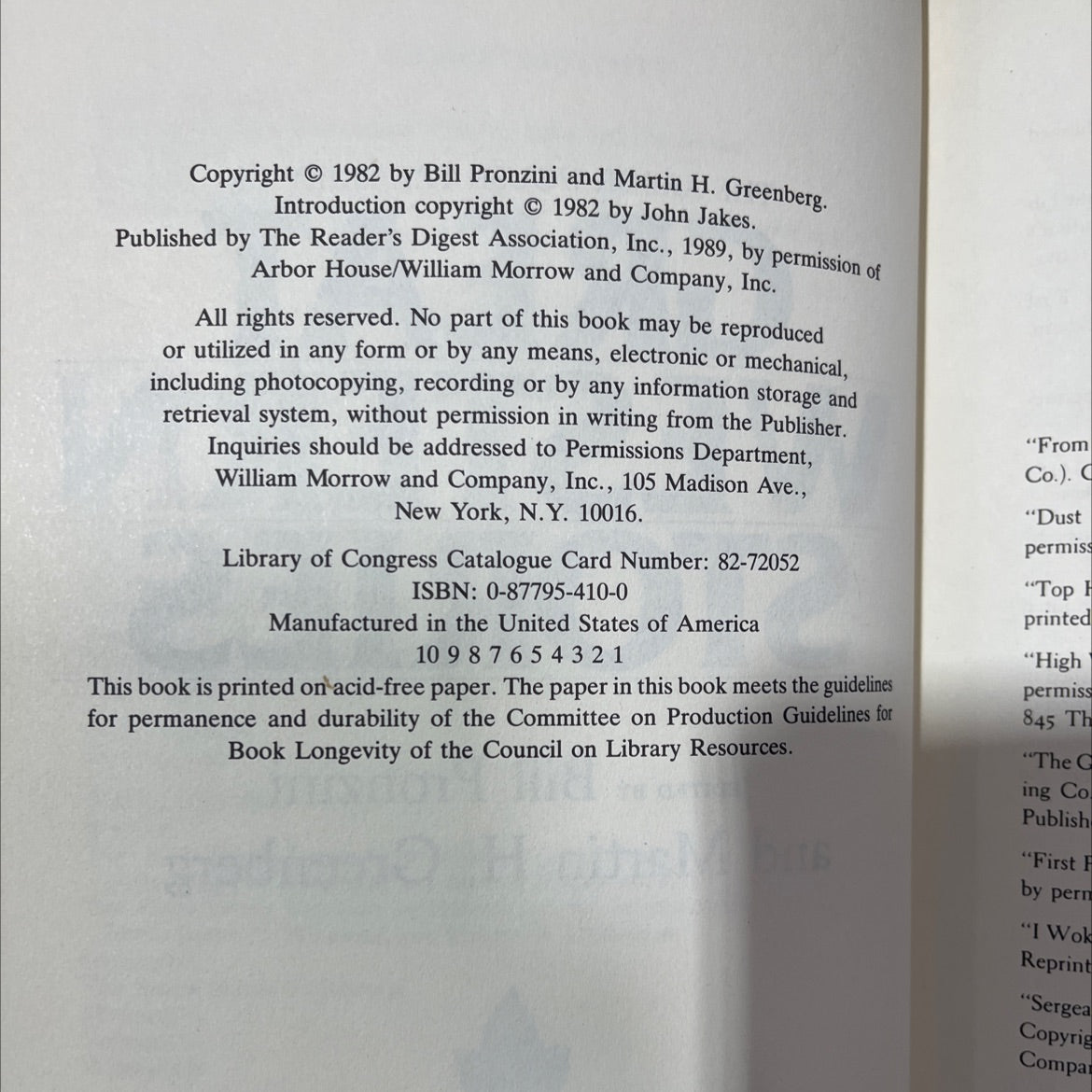 the arbor house treasury of great western stories book, by Bill Pronzini and Martin H. Greenberg, 1989 Hardcover image 3