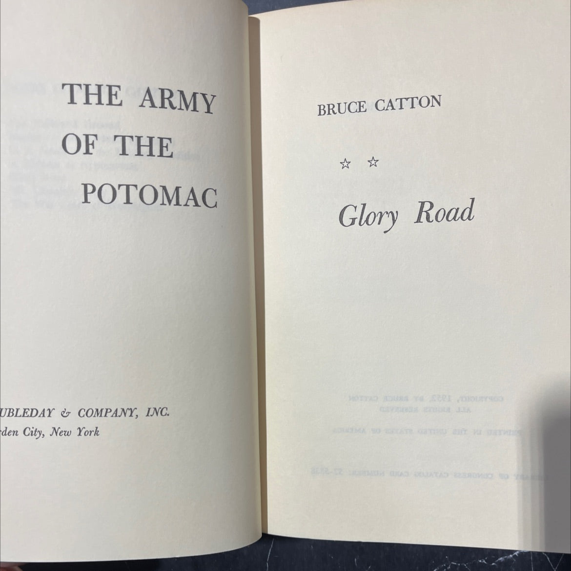 the army of the potomac glory road book, by bruce catton, 1952 Hardcover image 2