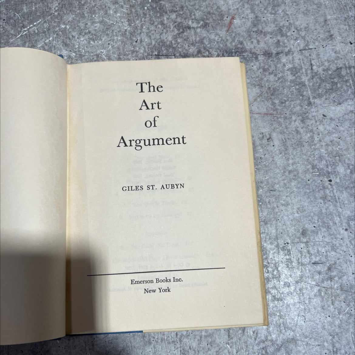 the art of argument book, by giles st. aubyn, 1971 Hardcover image 2