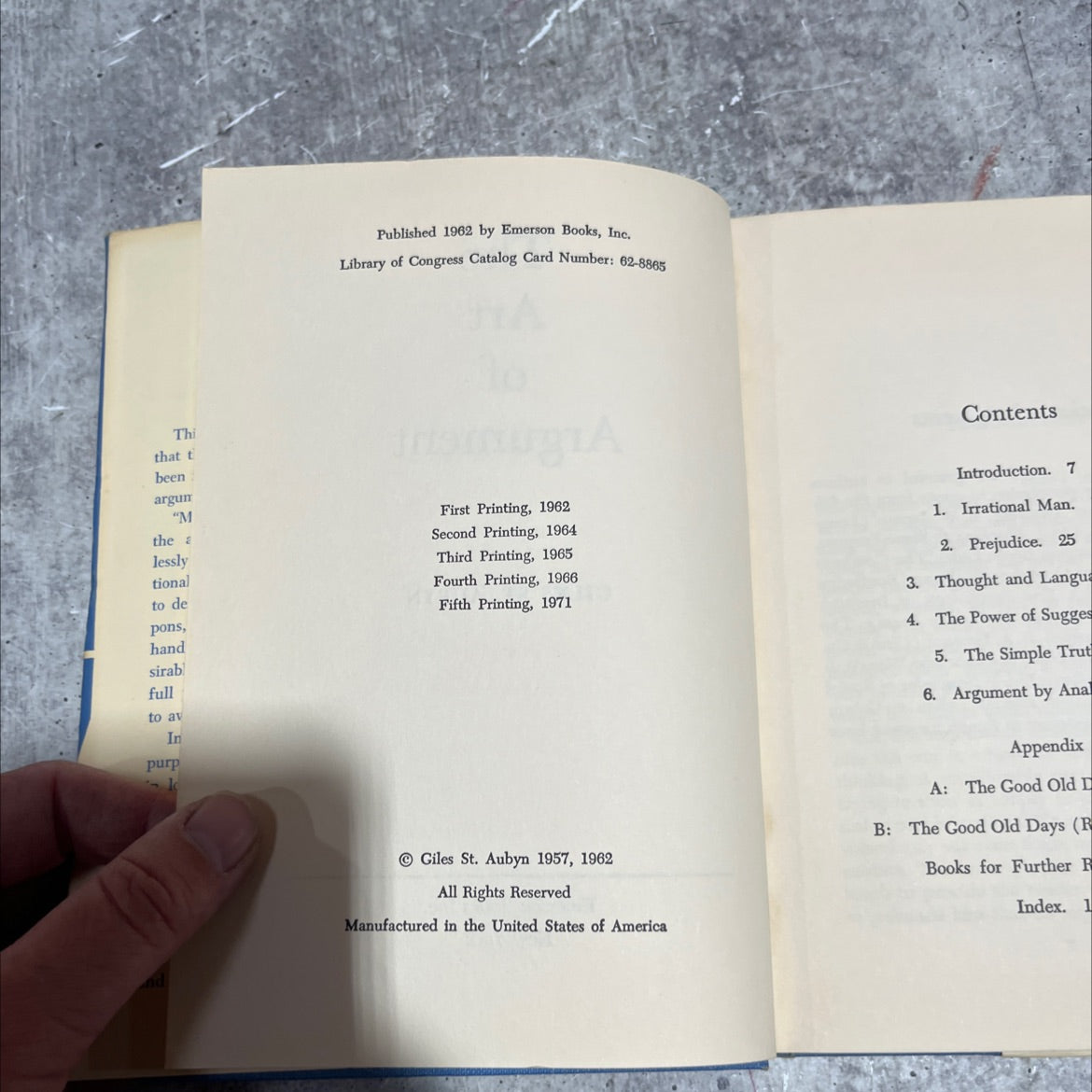the art of argument book, by giles st. aubyn, 1971 Hardcover image 3