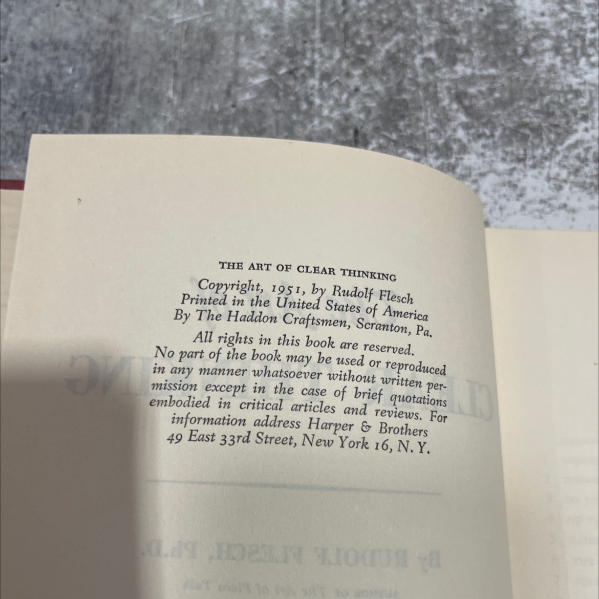 the art of clear thinking book, by rudolf flesch, 1951 Hardcover image 3