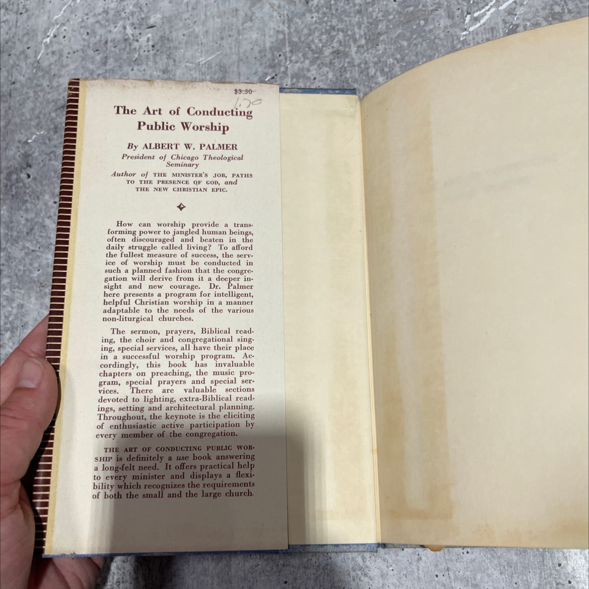 the art of conducting public worship book, by albert w. palmer, 1957 Hardcover image 4