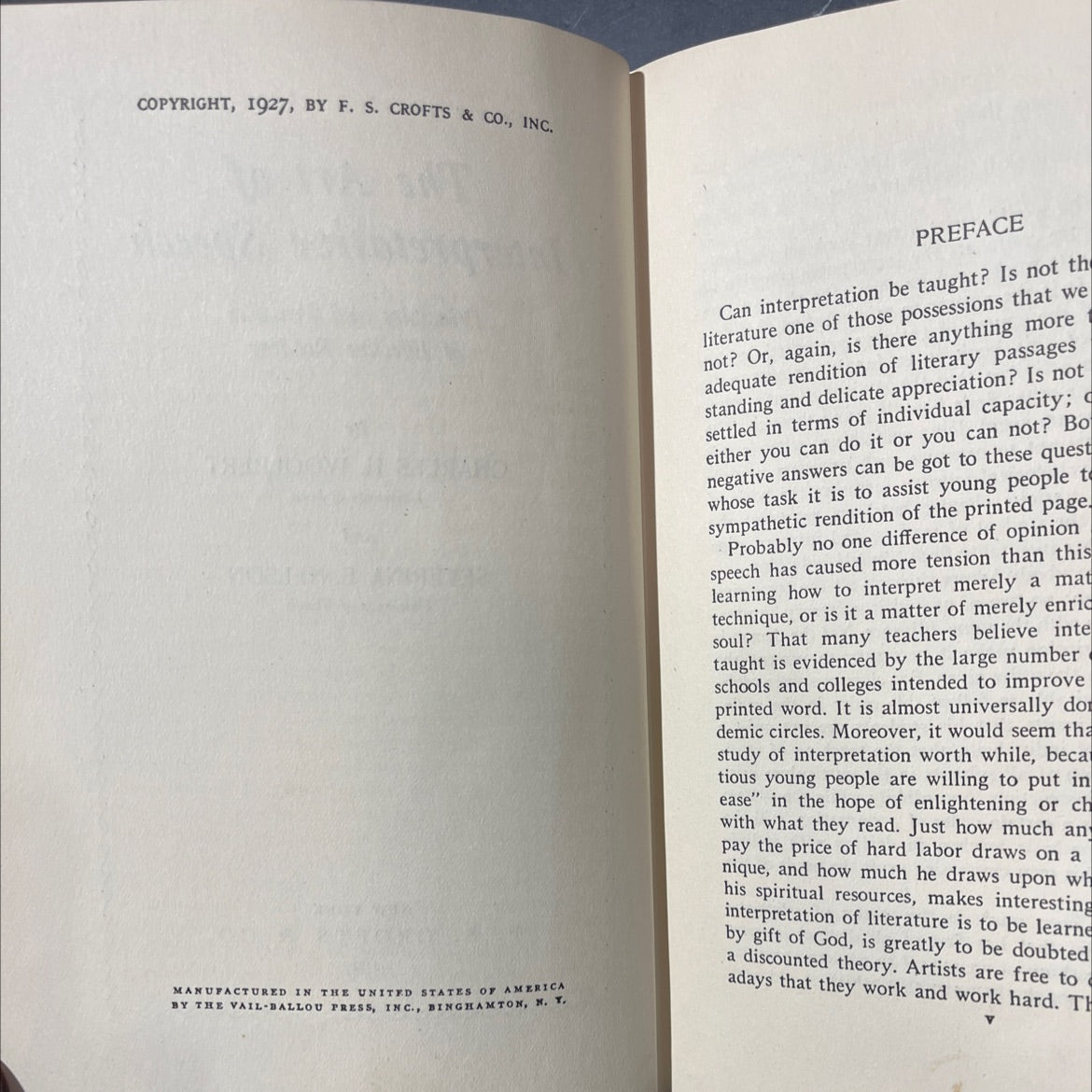 the art of interpretative speech principles and practices of effective reading book, by charles h. woolbert, severina image 3
