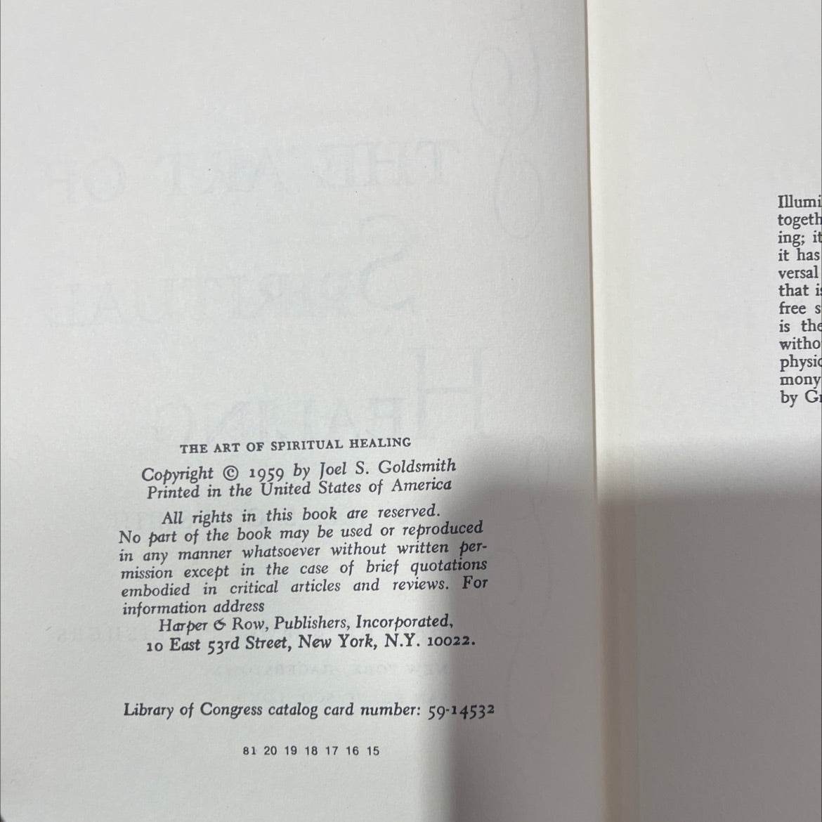 the art of spiritual healing book, by joel s. goldsmith, 1959 Hardcover image 3