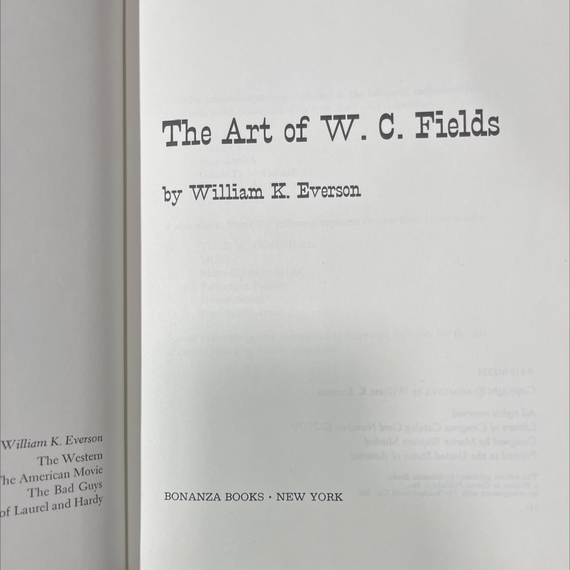 the art of w. c. fields book, by william k. everson, 1967 Hardcover image 2