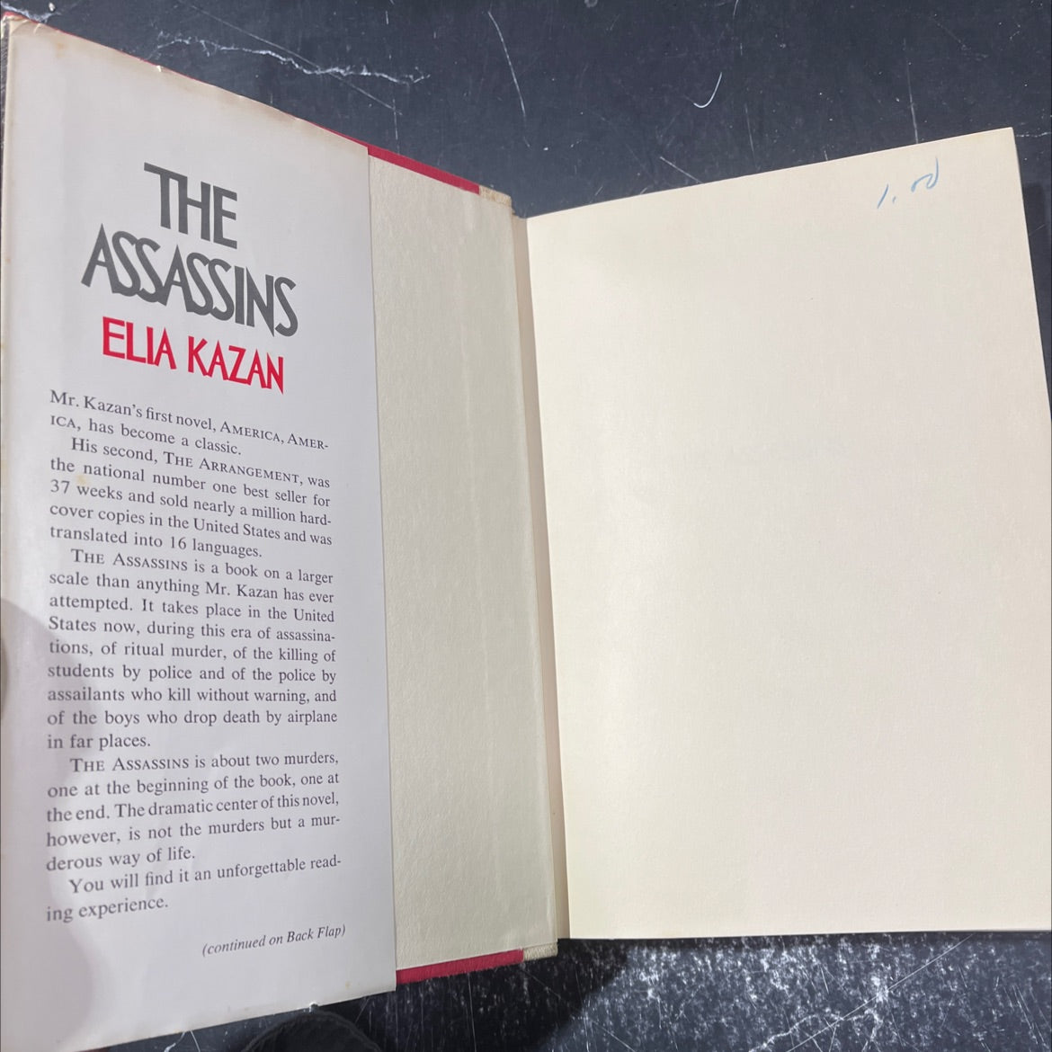 the assassins book, by elia kazan, 1970 Hardcover image 4