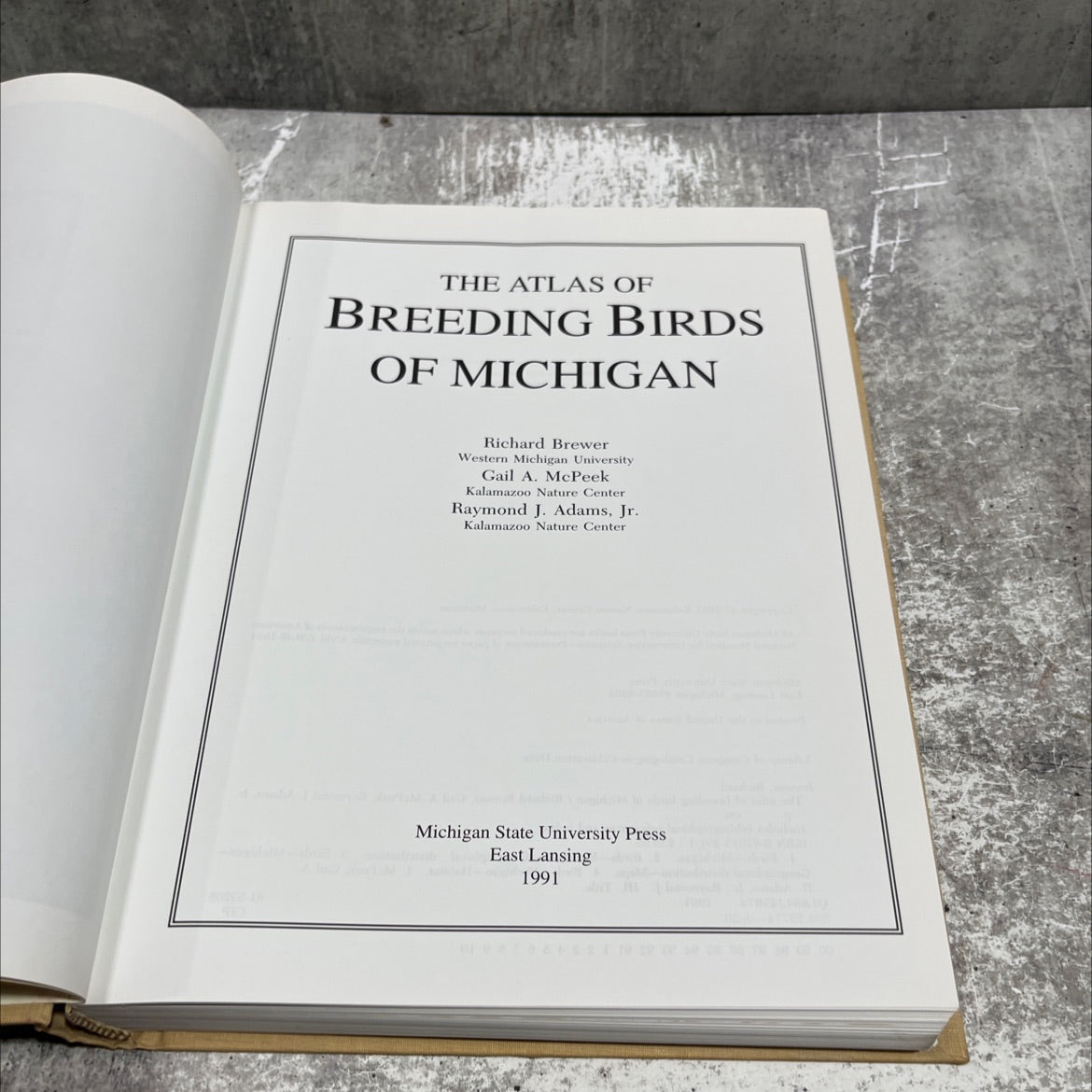 the atlas of breeding birds of michigan book, by Richard Brewer, Gail A. McPeek, Raymond J. Adams, Jr., 1991 Hardcover image 2