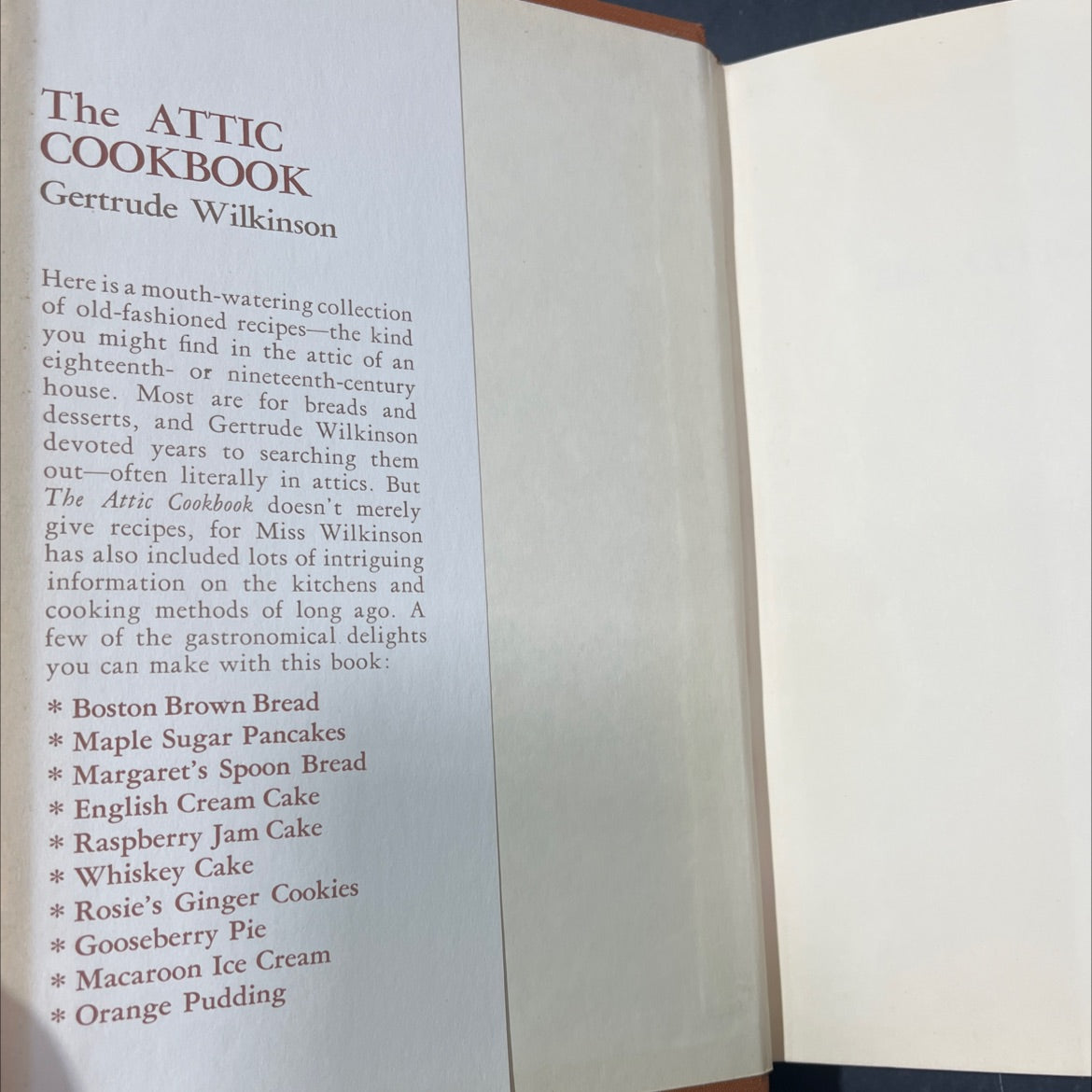 the attic cookbook book, by gertrude wilkinson, 1972 Hardcover image 4