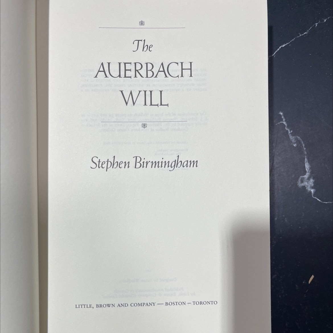 the auerbach will book, by Stephen Birmingham, 1983 Hardcover image 2
