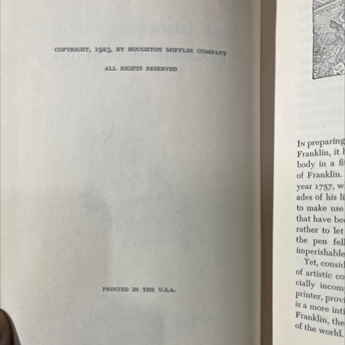 the autobiography of benjamin franklin book, by benjamin franklin, 1923 Hardcover image 3
