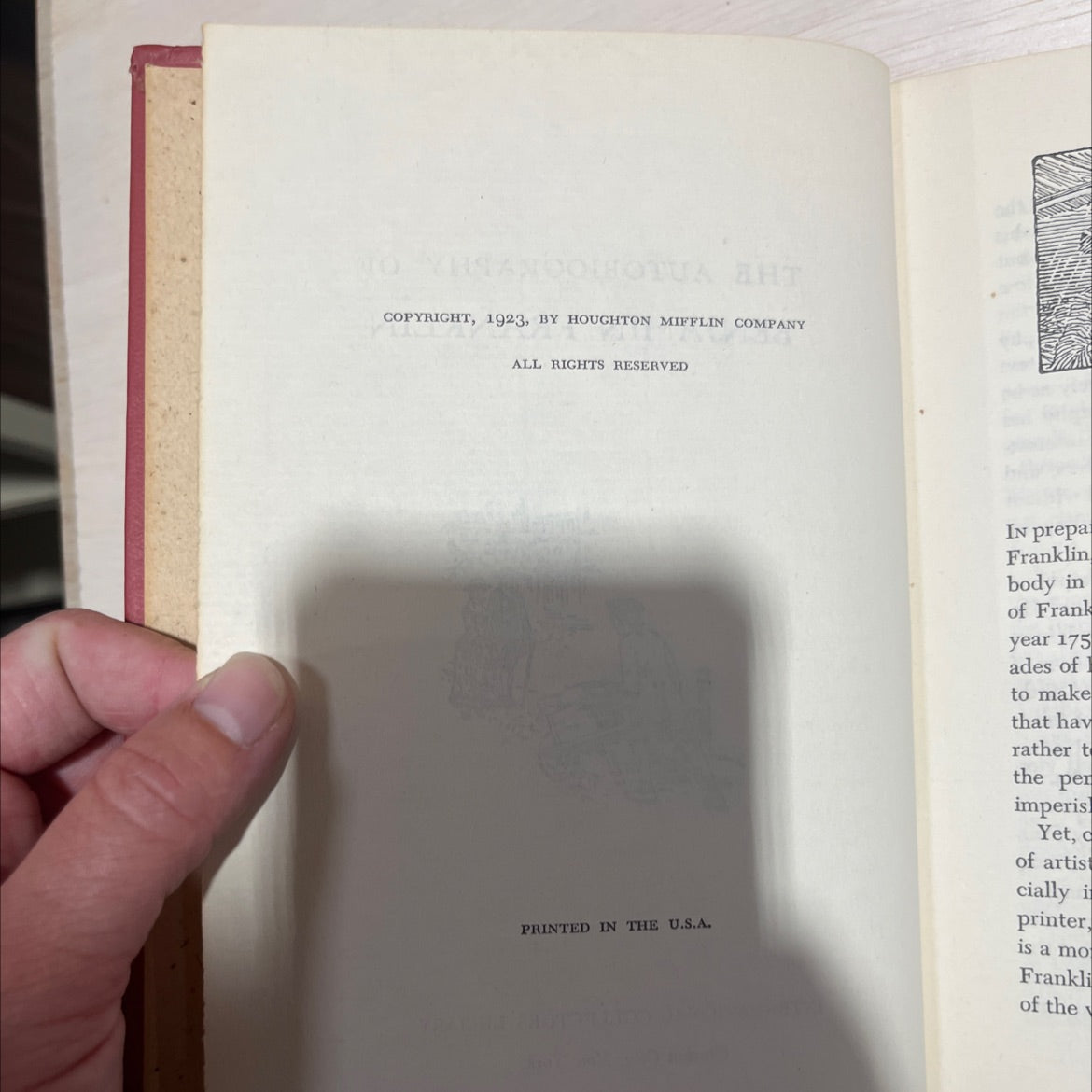 the autobiography of benjamin franklin book, by benjamin franklin, 1923 Hardcover image 3