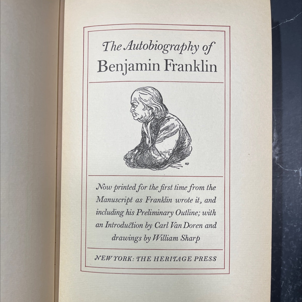 the autobiography of benjamin franklin book, by benjamin franklin, 1951 Hardcover image 2