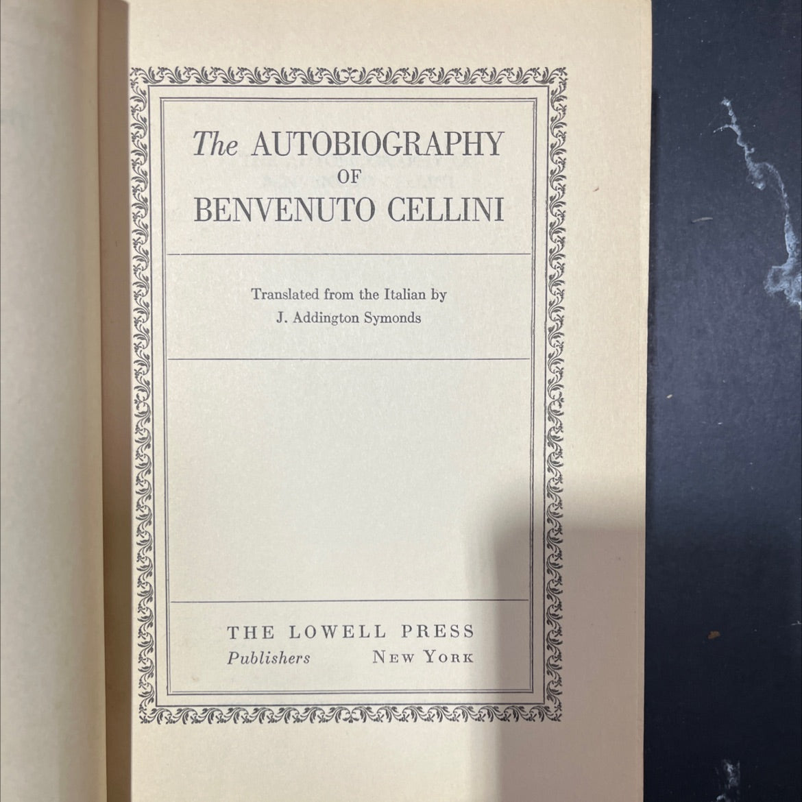 the autobiography of benvenuto cellini book, by benvenuto cellini, 1970 Hardcover image 2