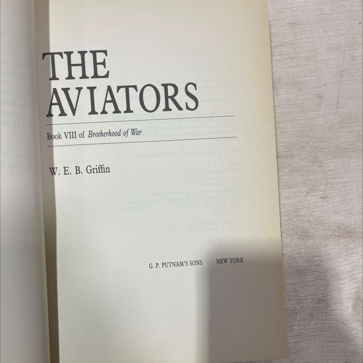 the aviators book, by W. E. B. Griffin, 1988 Hardcover, Vintage image 2