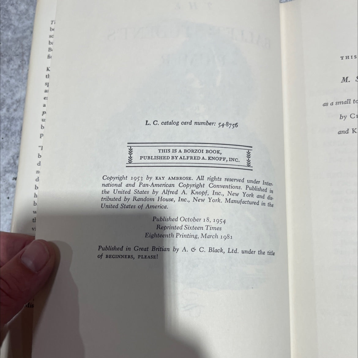 the ballet-student's primer a concentrated guide for beginners of all ages book, by kay ambrose, 1981 Hardcover image 3