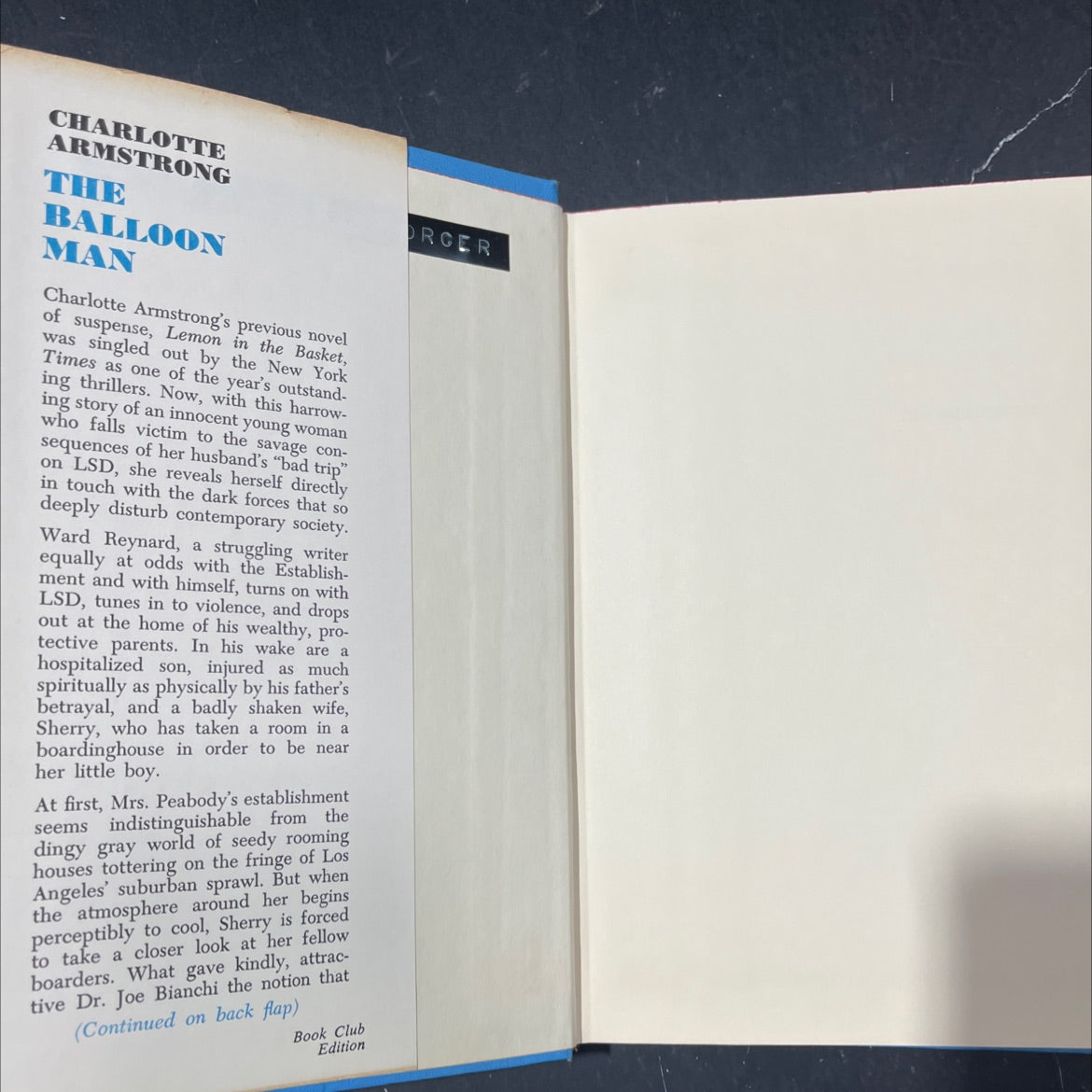 the balloon man book, by charlotte armstrong, 1968 Hardcover image 4