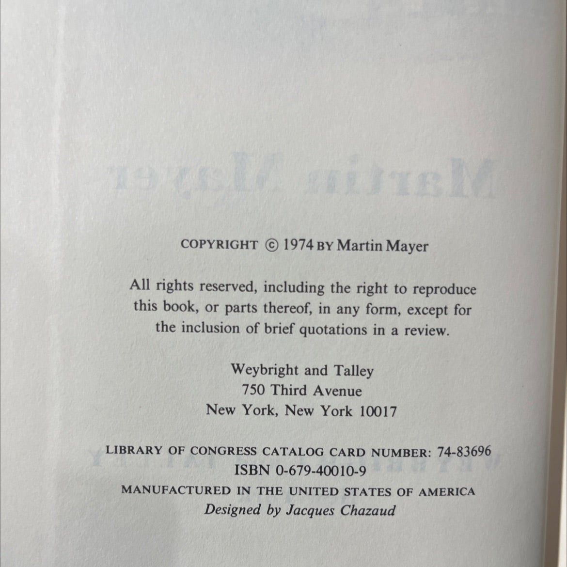 the bankers book, by Martin Mayer, 1974 Hardcover image 3