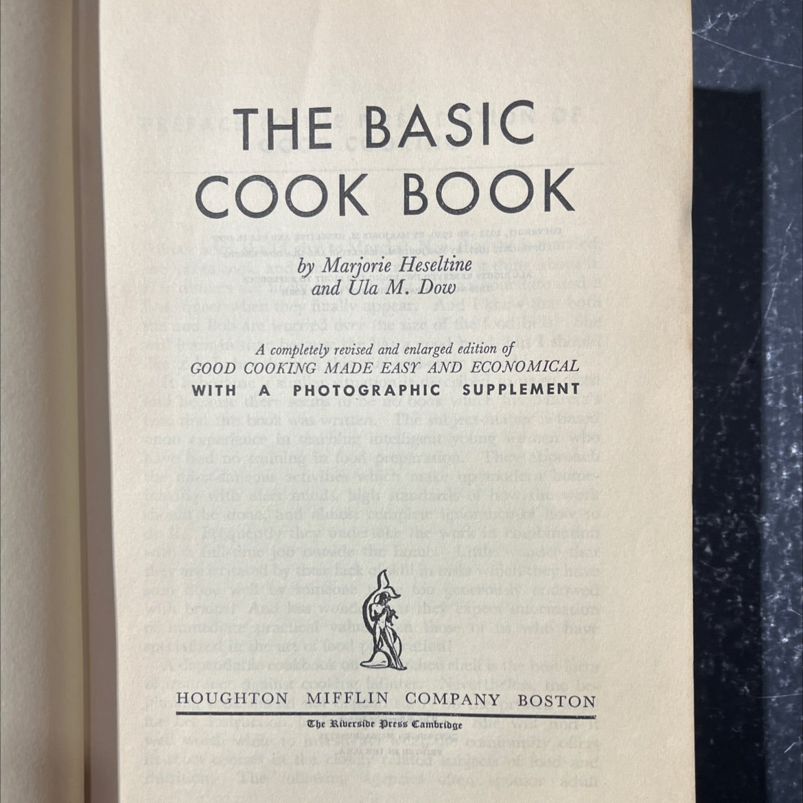 the basic cook book book, by marjorie heseltine and ula m. dow, 1947 Hardcover image 2