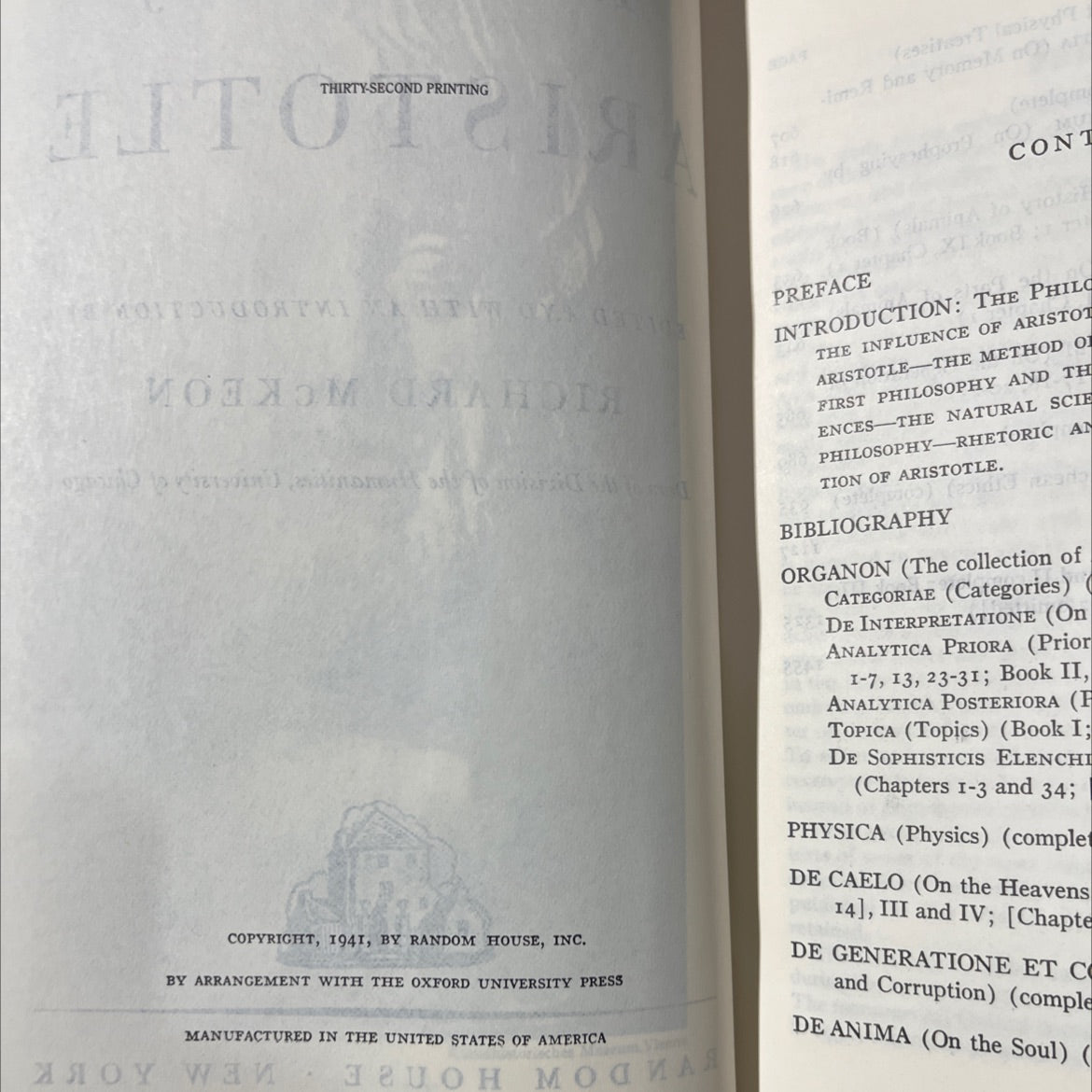 the basic works of aristotle book, by aristotle, 1941 Hardcover image 3