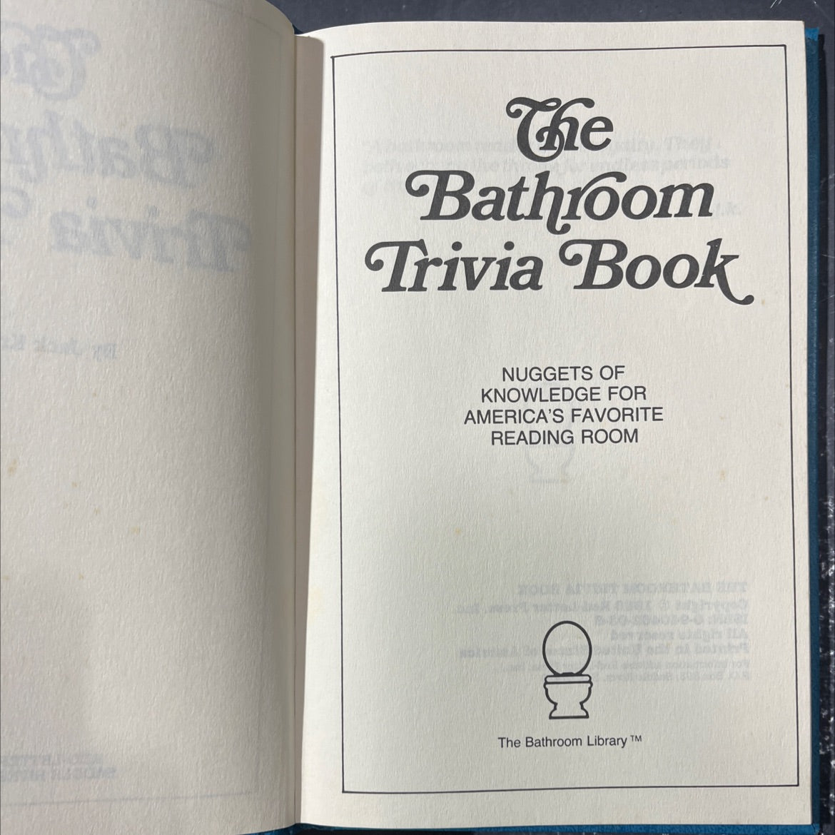 the bathroom trivia book book, by unknown, 1986 Hardcover image 2