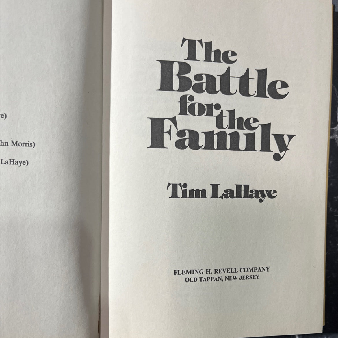 the battle for family book, by Tim LaHaye, 1982 Hardcover image 2