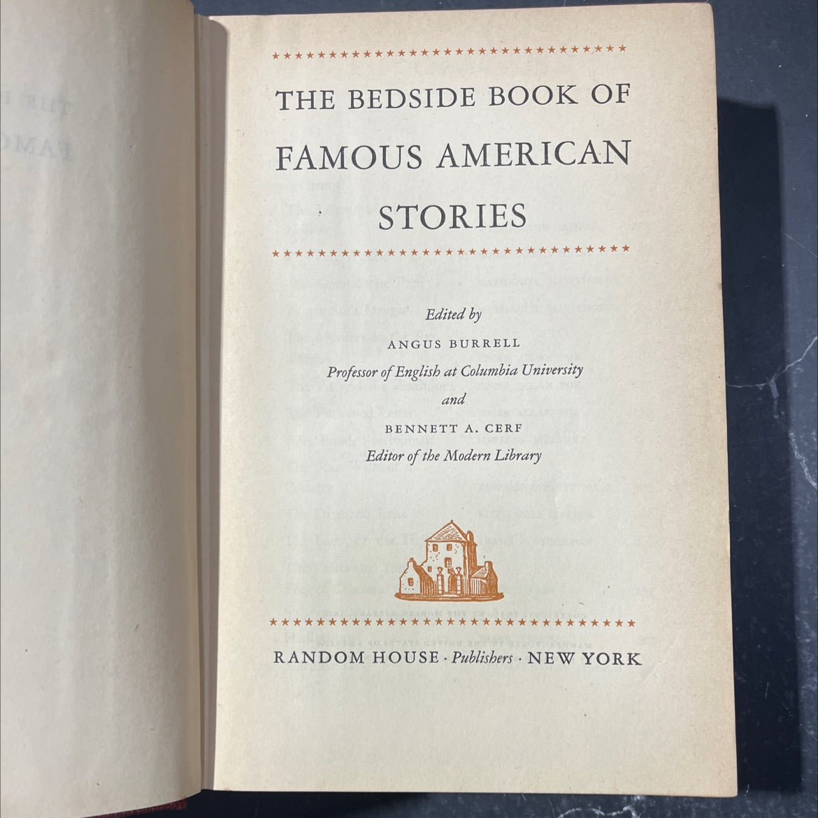 the bedside book of famous american stories book, by angus burrell, bennett a. cerf, 1936 Hardcover image 2